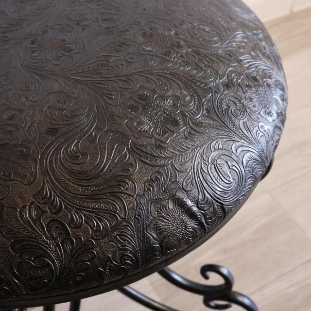 【動画あり】スツール おしゃれ 椅子 丸 クラシック 丸形 アンティーク アイアンチェアー ペイズリー リビング 玄関 鏡台 ラウンド イス 椅子 雑貨