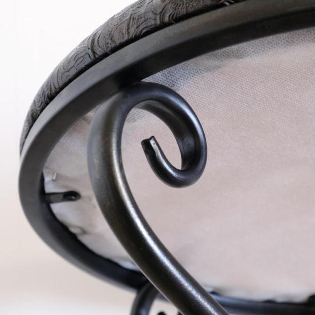 【動画あり】スツール おしゃれ 椅子 丸 クラシック 丸形 アンティーク アイアンチェアー ペイズリー リビング 玄関 鏡台 ラウンド イス 椅子 雑貨