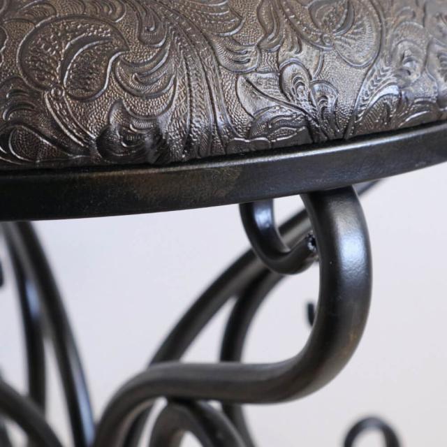 【動画あり】スツール おしゃれ 椅子 丸 クラシック 丸形 アンティーク アイアンチェアー ペイズリー リビング 玄関 鏡台 ラウンド イス 椅子 雑貨