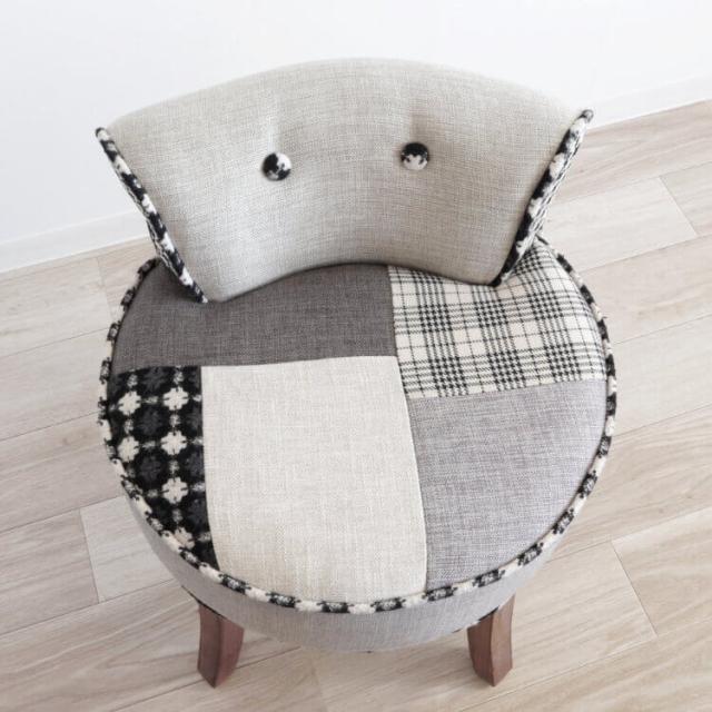 スツール ファブリック パッチワーク 椅子 チェア おしゃれ ライト