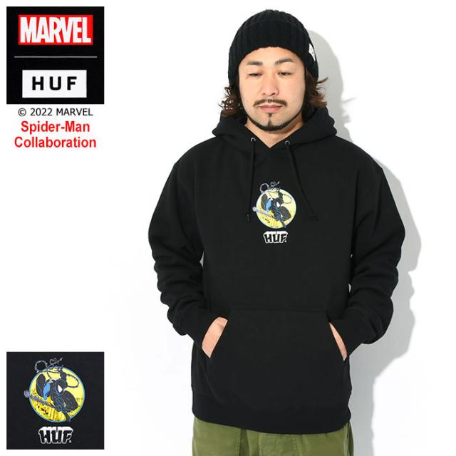 ハフ HUF パーカー プルオーバー メンズ スパイダーマン スリー ハンドレッド コラボ ( HUF×Spider-Man Three Hundred Pullover Hoodie フード フーディ スウェット Pull Over Hoody Parker トップス メンズ 男性用 MARVEL マーベル PF00606 )の通販は 8,950円