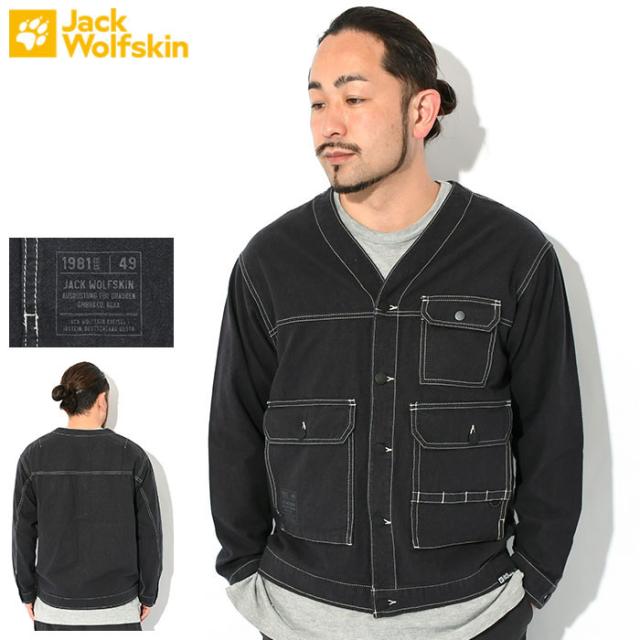 ジャックウルフスキン Jack Wolfskin ジャケット メンズ HMP ウッドワーカー ( Jack Wolfskin HMP Woodworker JKT ノーカラー ワークジャケット JAKET JACKET アウター ジャンパー・ブルゾン アウトドア 5030701 ) ice field icefield