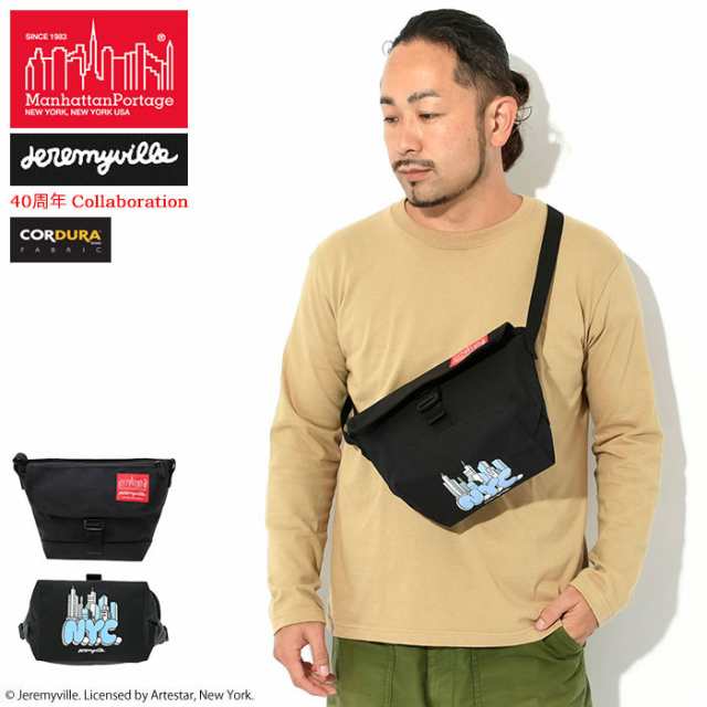 マンハッタンポーテージ Manhattan Portage メッセンジャーバッグ ジェレミーヴィル NYC プリント カジュアル エクストラ スモール ブラの通販は