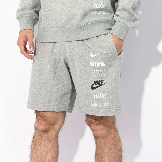 ナイキ NIKE ハーフパンツ メンズ クラブ+ FT M ロゴ ショーツ グレー