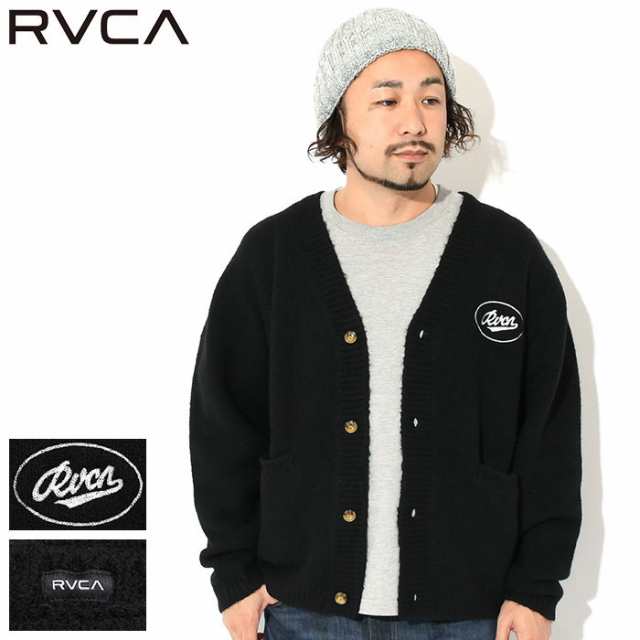 ルーカ RVCA カーディガン メンズ ワーク スクリプト ( RVCA Work Script Cardigan ビッグシルエット オーバーサイズ Vネック トップス