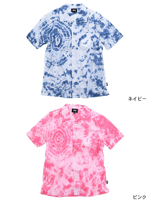ステューシー STUSSY シャツ 半袖 メンズ Tie Dye ( stussy shirt タイダイ オープンカラーシャツ カジュアルシャツ トップス メンズ 男性用 111982 USAモデル 正規 品 ストゥーシー スチューシー ) ice field icefield_1