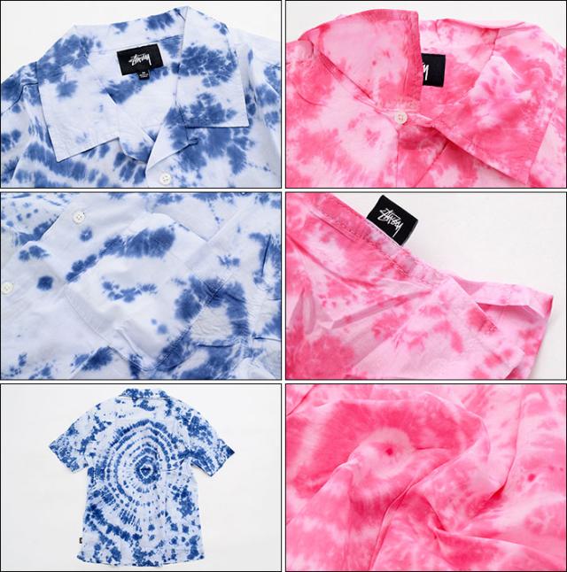 ステューシー STUSSY シャツ 半袖 メンズ Tie Dye ( stussy shirt タイダイ オープンカラーシャツ カジュアルシャツ トップス メンズ 男性用 111982 USAモデル 正規 品 ストゥーシー スチューシー ) ice field icefield_2