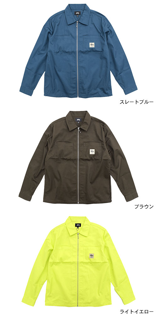 ステューシー STUSSY シャツ 長袖 メンズ Zip Up Work ( stussy shirt ジップアップ ワークシャツ カジュアルシャツ トップス メンズ・男性用 1110002 USAモデル 正規 品 ストゥーシー スチューシー ) ice field icefield_1