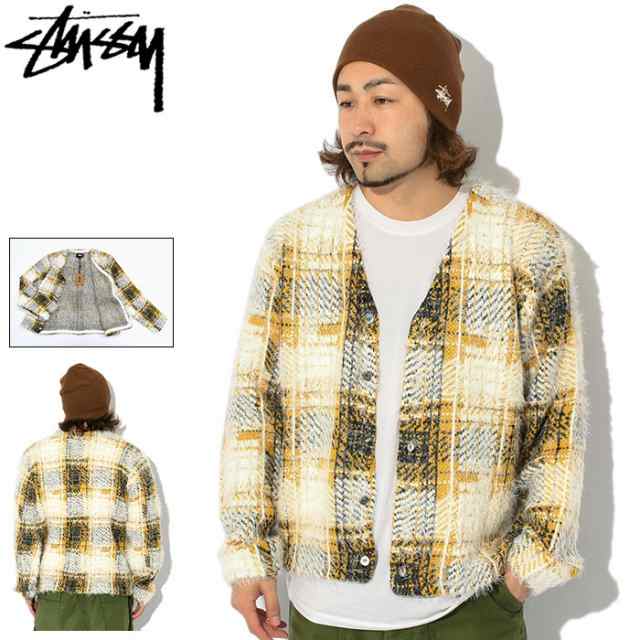 ステューシー STUSSY カーディガン Hairy Plaid ( stussy cardigan V