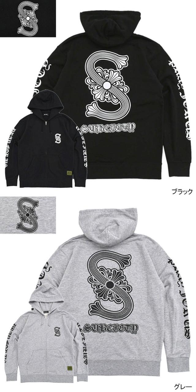 サブサエティ Subciety パーカー ジップアップ メンズ クレスト フル ジップ フーディ ( subciety サブサエティー Crest Full Zip Hoodie フード ジップパーカー フルジップ スウェット Zip up Hoody Parker トップス 106-31935 )_5