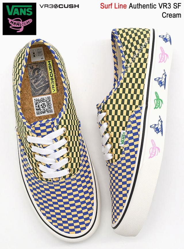 バンズ VANS スニーカー メンズ 男性用 マミ ワタ オーセンティック VR3 SF Cream コラボ サーフライン ( VN0A4BX5CRM VANS×Mami Wata Authentic VR3 SF Surf Line ローカット SNEAKER MENS・靴 シューズ SHOES ヴァンズ )