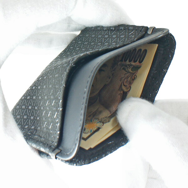 印伝 甲州印伝 印傳屋 上原勇七 財布 小銭入れ 1208 ひょうたん 黒地×