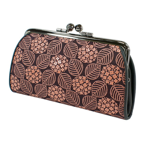 印伝 甲州印伝 印傳屋 上原勇七 財布 がまぐち 小銭入れ 1501 あじさい 紫陽花 紫地×ピンク漆 鹿革 本革 レザー 花柄 YM01の通販は 9,130円