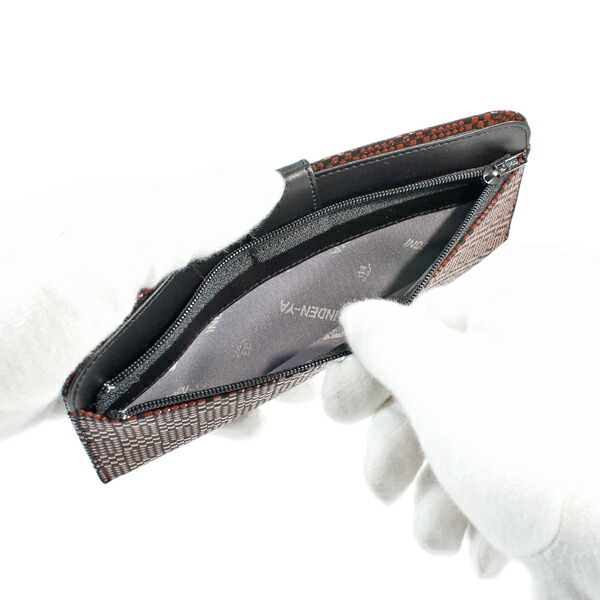 印伝 甲州印伝 印傳屋 上原勇七 財布 長財布 2107 変わり市松小 黒地