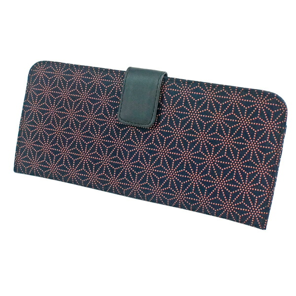 数量限定 印伝 甲州印伝 印傳屋 上原勇七 財布 長財布 2107 麻の葉通し小 紺地×ピンク漆 鹿革 本革 薄い スリム 和柄 ブランド 冬物 冬ギフト クリスマス 贈り物 YM01 数量限定 印伝 甲州印伝 印傳屋 上原勇七 財布 長財布 2107 麻の葉