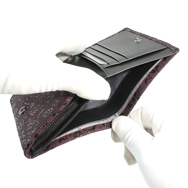 【商品レビュー＋5％】印伝 甲州印伝 印傳屋 上原勇七 財布 二つ折り財布 2205 花唐草 紫地×黒漆 鹿革 本革 レザー 和柄 ブランド 伝統工芸 日本製 春ギフト 母の日 贈り物 YM01_3