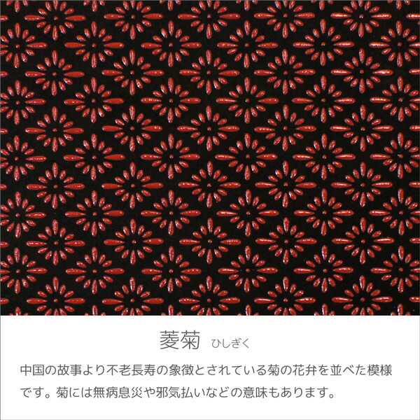 印伝 甲州印伝 印傳屋 上原勇七 財布 二つ折り財布 2205 菱菊 黒地×赤