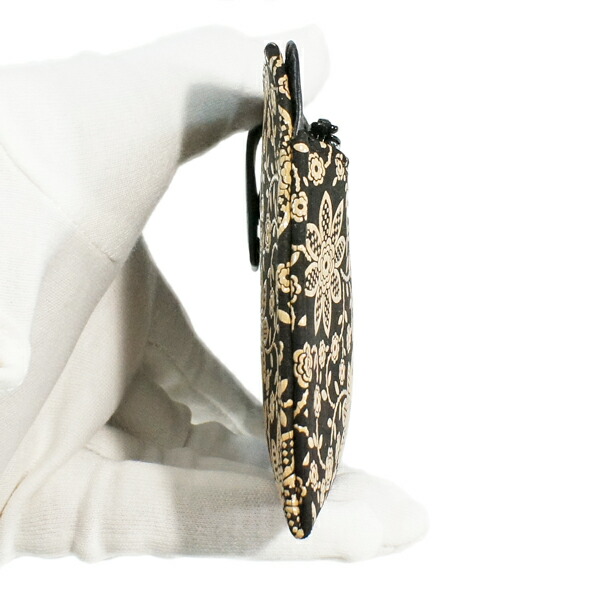 印伝 甲州印伝 印傳屋 上原勇七 財布 長財布 2107 クレマチス 黒地×白漆 鹿革 本革 レザー 薄い スリム 花柄 ブランド 冬物 冬ギフト クリスマス 贈り物 YM01 印伝 甲州印伝 印傳屋 上原勇七 財布 長財布 2107 クレマチス 黒地×白