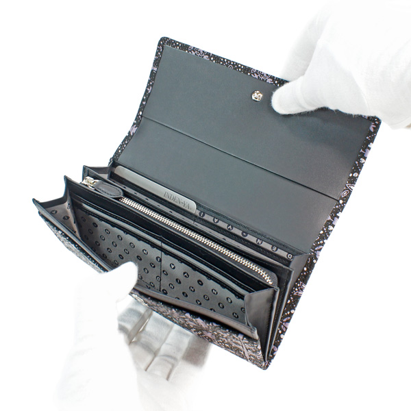 印伝 甲州印伝 印傳屋 上原勇七 財布 長財布 束入れ シアソム 9025