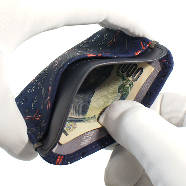 印伝 甲州印伝 印傳屋 上原勇七 財布 小銭入れ なごみ 7511 とんぼ 鹿