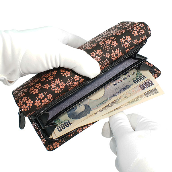 印伝 甲州印伝 印傳屋 上原勇七 財布 長財布 束入れ 2310 忘れな草