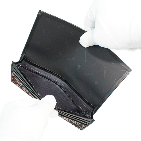 印伝 甲州印伝 印傳屋 上原勇七 財布 長財布 束入れ 2311 忘れな草