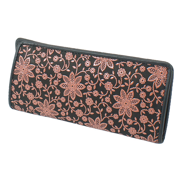 印伝 甲州印伝 印傳屋 上原勇七 メガネケース メガネ入れ 4203 クレマチス 黒地×ピンク漆 鹿革 本革 レザー 花柄 ブランド YM01の通販は 6,494円