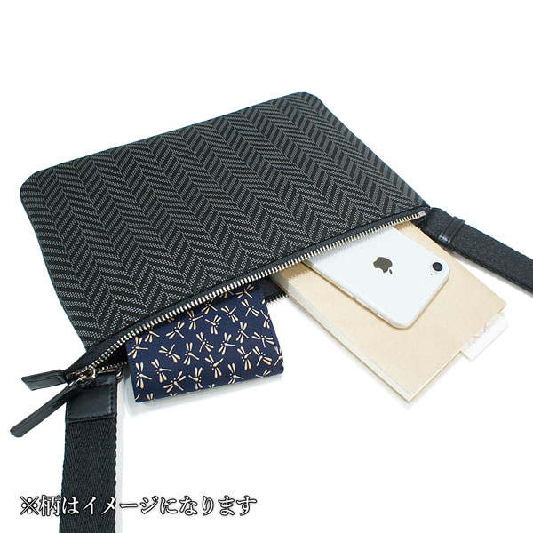 【商品レビュー＋5％】印伝 甲州印伝 印傳屋 上原勇七 ショルダーバッグ サコッシュ 斜め掛け 6614とんぼ 黒地×黒漆 鹿革 本革 斜め掛け 和柄 ブランド 伝統工芸 日本製 春ギフト 母の日 贈り物 YM02_7