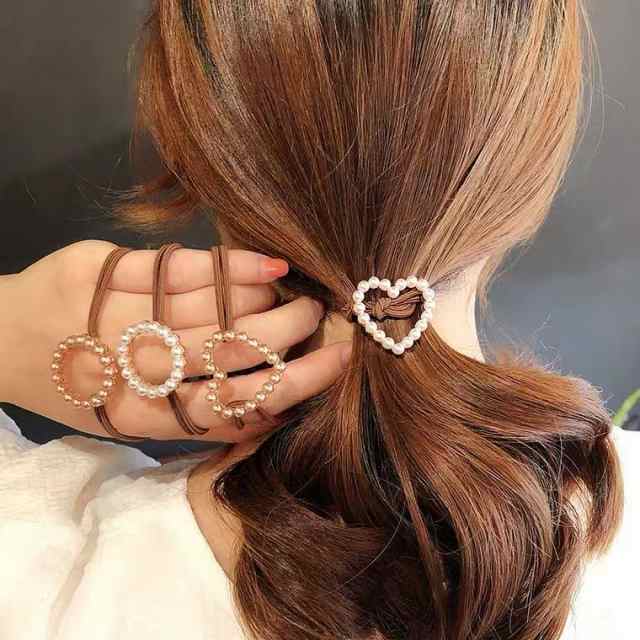 ヘアアクセサリー ヘアアレンジ まとめ髪 パールヘアゴム レディース 髪飾り 髪留め フェイクパール 上品 カジュアル 大人 シンプル の通販はau Pay マーケット 楽工房