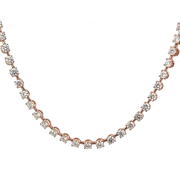 送料無料・返品可♪ミキモト テニス ダイヤ10.01ct ネックレス K18PG 新品仕上げ済み♪【中古】 876,785円