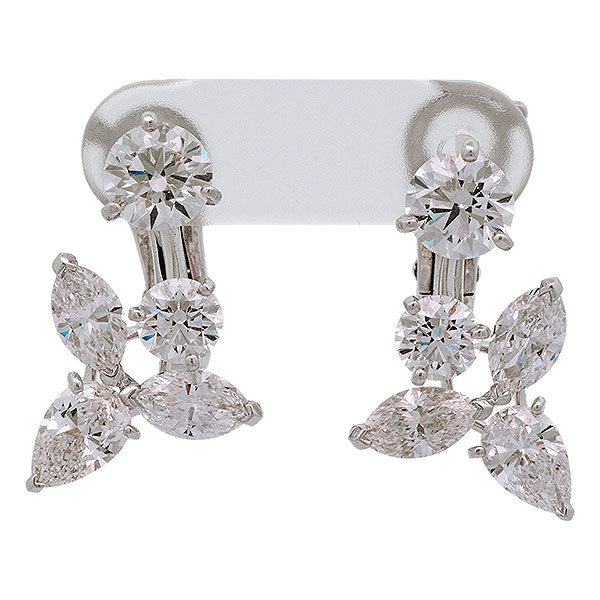 送料無料・返品可♪デビアス ダイヤ ピアス PT950 新品仕上げ済み♪【中古】の通販は