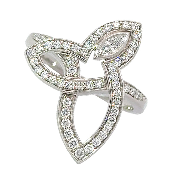 送料無料・返品可♪ハリーウィンストン リリークラスター ダイヤ リング PT950 12号 新品仕上げ済み♪【中古】の通販は