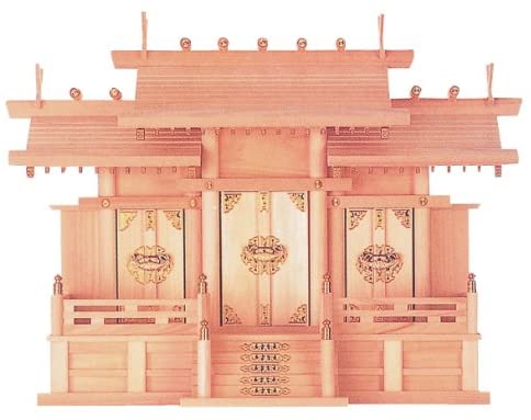 ・交通安全・新築開店・商売繁盛・入学祈願・家内安全　★ナカムラ商事　神棚　屋根違い三社　中★の通販は