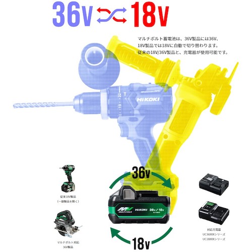 HiKOKI(ハイコーキ) 新マルチボルト蓄電池 36V/18V(2.5Ah/5.0Ah