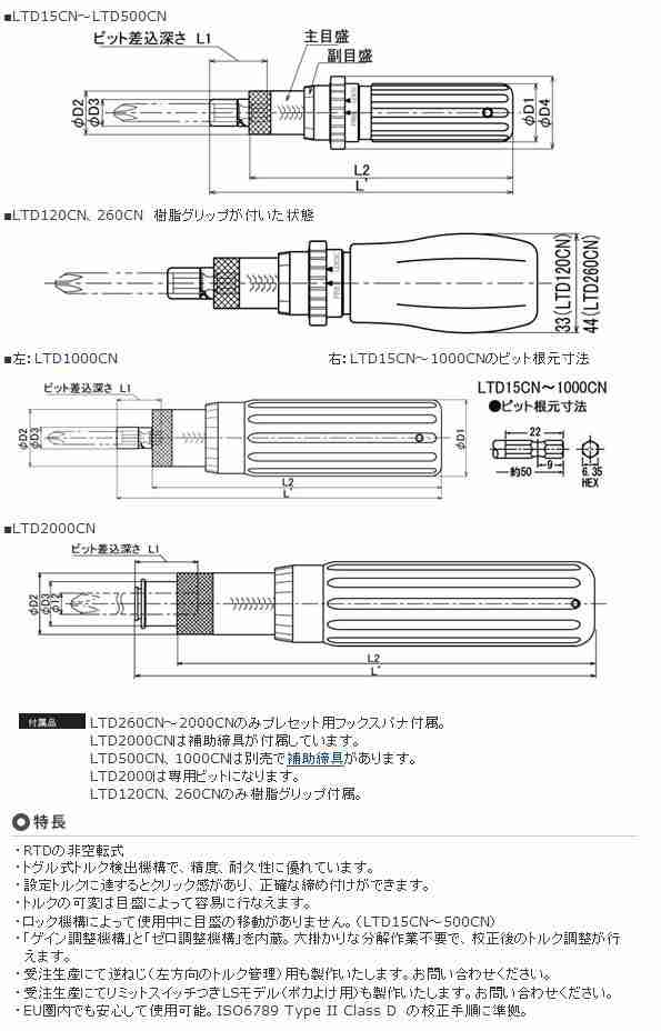 東日(TOHNICHI) シグナル式トルクドライバ LTD260CN