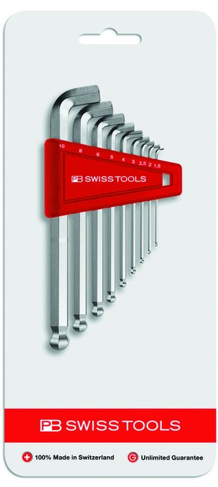 PB SWISS TOOL ショートヘッドボール付六角棒レンチセット(パック入) 9本組 2212H-10CNの通販は
