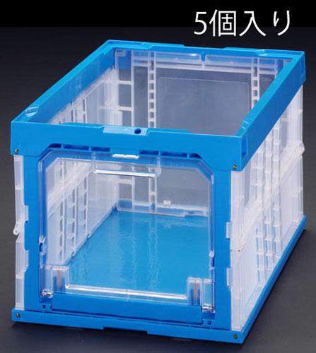 エスコ(ESCO) 530x366x322mm/50.4L 折畳コンテナ(窓開･青/5個 EA506AA-15Aの通販は