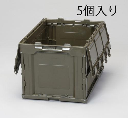 エスコ(ESCO) 530x366x334mm/50.4L 折畳コンテナ(OD/蓋付5個) EA506AA-4Eの通販は 14,817円