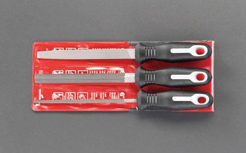 エスコ(ESCO) 150mm 鉄工やすり(3種･3本組/粗目) EA521VC-51の通販は