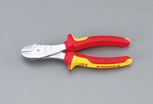 エスコ(ESCO) 250mm 強力型ニッパー・絶縁(グリップ付/メッキ) EA536KF-5の通販は 9,674円