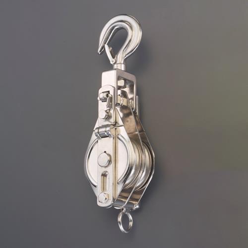 エスコ(ESCO) 75mm/ 500kg フック型滑車(ｽﾃﾝﾚｽ/2輪) EA987HJ-6の通販は 26,172円