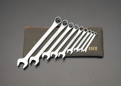 エスコ(ESCO) 9本組/5.5-19mm 片目片口スパナ EA614B-1の通販は