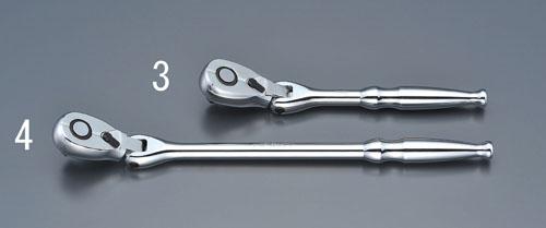 エスコ(ESCO) 1/2sq ロングラチェットハンドル(首振りタイフ) EA618RA-4の通販は 10,790円