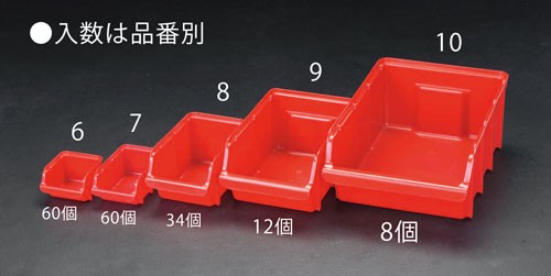 エスコ(ESCO) 145x240x127mm パーツトレー(重ね置型・赤/34個) EA661CJ-8の通販は