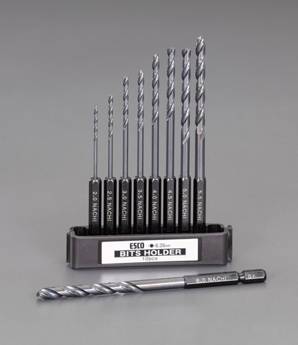 エスコ(ESCO) 2.0-6.0mm 9本組六角軸ステンレス用ドリル(CO-HSS エスコ(ESCO) 2.0-6.0mm 9本組六角軸ステンレス用ドリル(CO-HSS