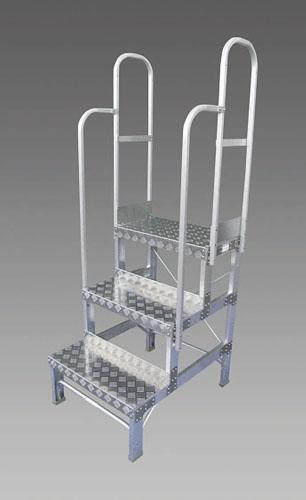 【直送】【代引不可】エスコ(ESCO) 800mm/2段踏台 (両手すり付) EA903XG-80