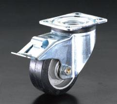 エスコ(ESCO) 100mm キャスター(自在金具・後輪ブレーキ付) EA986JE-1の通販は 15,332円