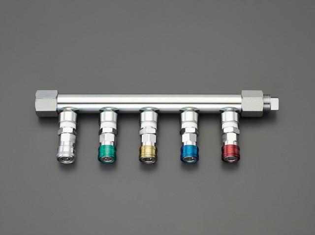 エスコ(ESCO) 　Rc 3/4/５連 エアー配管分岐カップリング　EA140DL-151Aの通販は 13,901円
