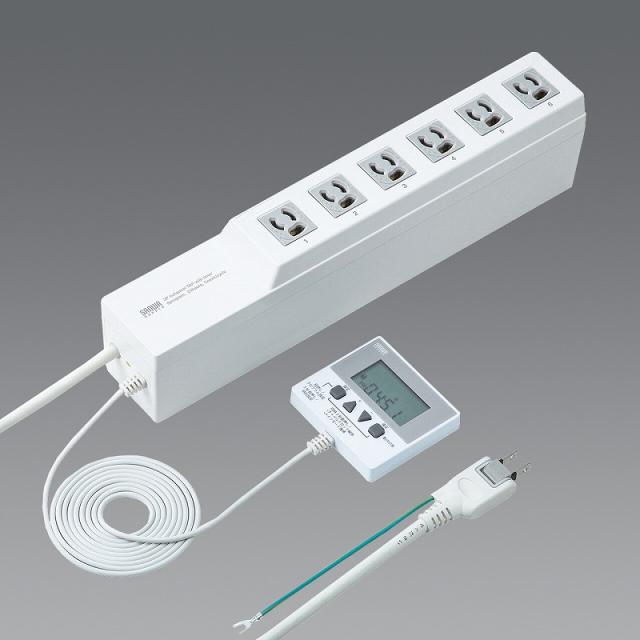 エスコ(ESCO)　AC125V/15A タップ(6口/ﾀｲﾏｰ付)　EA763A-25の通販は