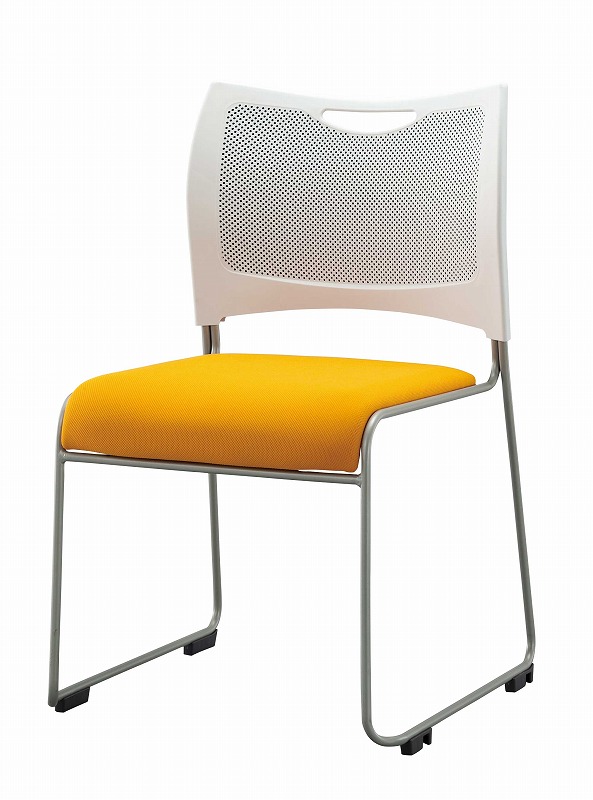 エスコ(ESCO)　スタッキングチェアー(ﾎﾜｲﾄ/ｵﾚﾝｼﾞ)　EA956XF-31の通販は 20,458円